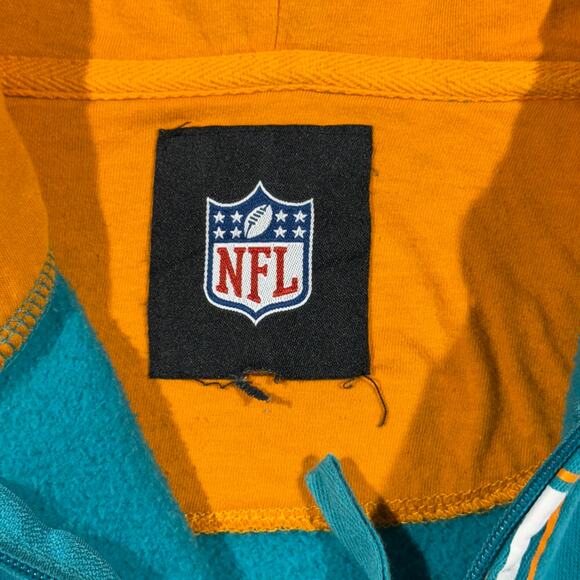 Miami Dolphins Full Zip Hoodie Mens L Aqua Blue NFL Fanwear Team Apparel 24x26 - Picture 5 of 7